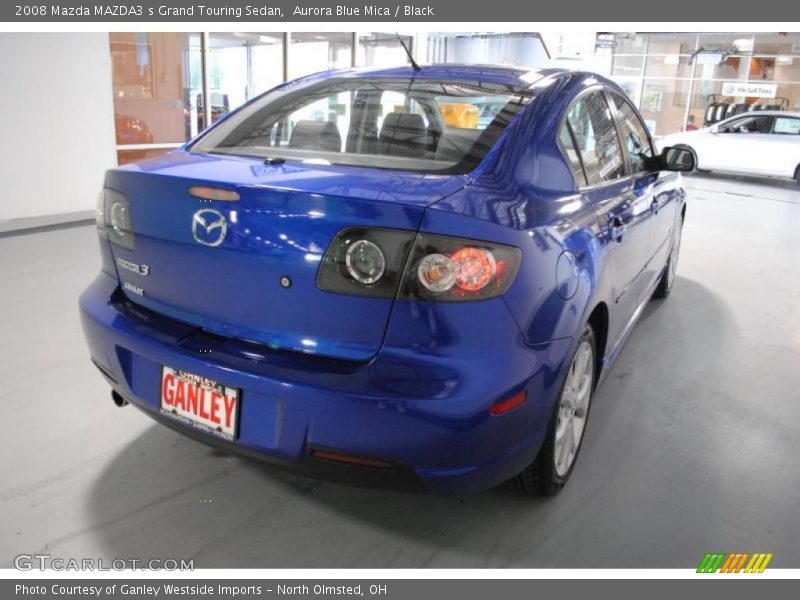 Aurora Blue Mica / Black 2008 Mazda MAZDA3 s Grand Touring Sedan