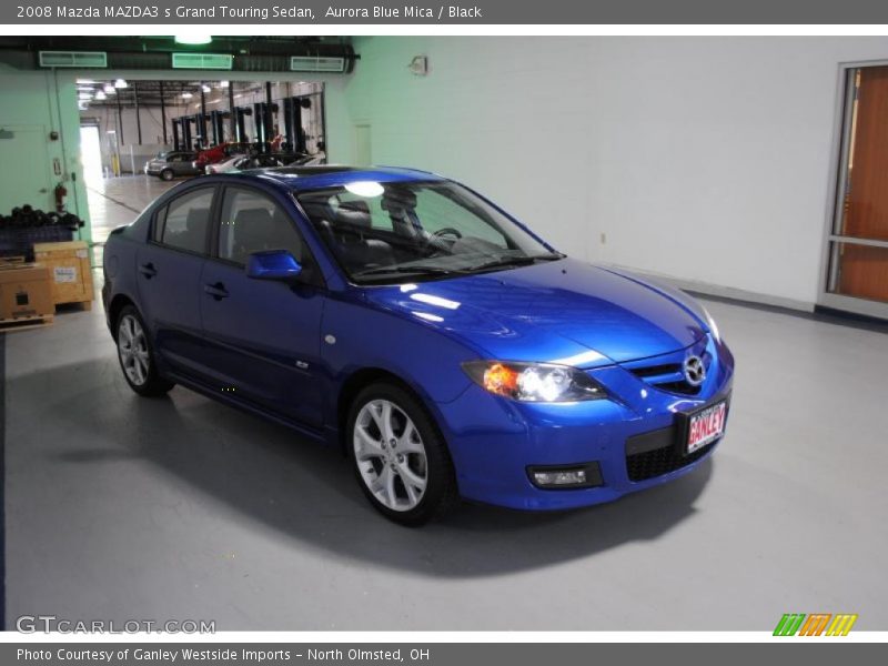 Aurora Blue Mica / Black 2008 Mazda MAZDA3 s Grand Touring Sedan