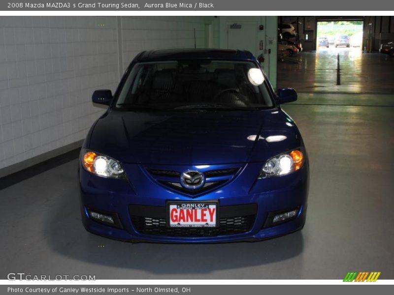 Aurora Blue Mica / Black 2008 Mazda MAZDA3 s Grand Touring Sedan