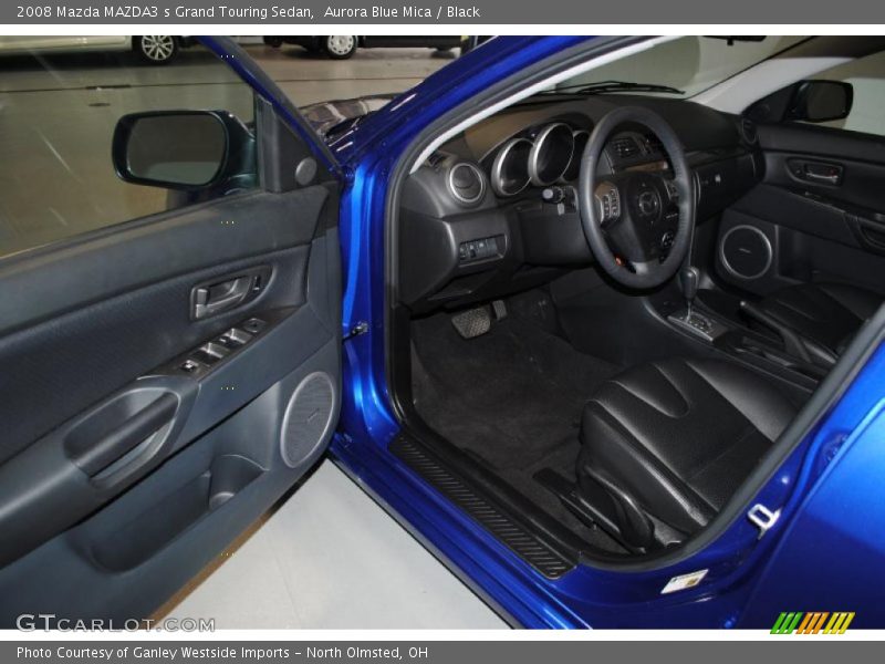 Aurora Blue Mica / Black 2008 Mazda MAZDA3 s Grand Touring Sedan