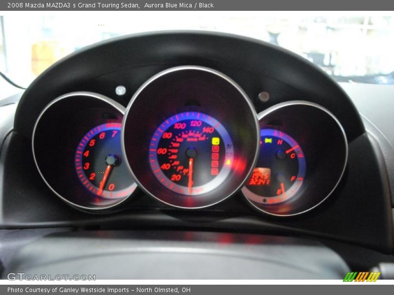 Aurora Blue Mica / Black 2008 Mazda MAZDA3 s Grand Touring Sedan