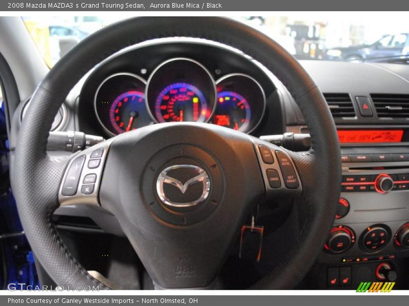 Aurora Blue Mica / Black 2008 Mazda MAZDA3 s Grand Touring Sedan