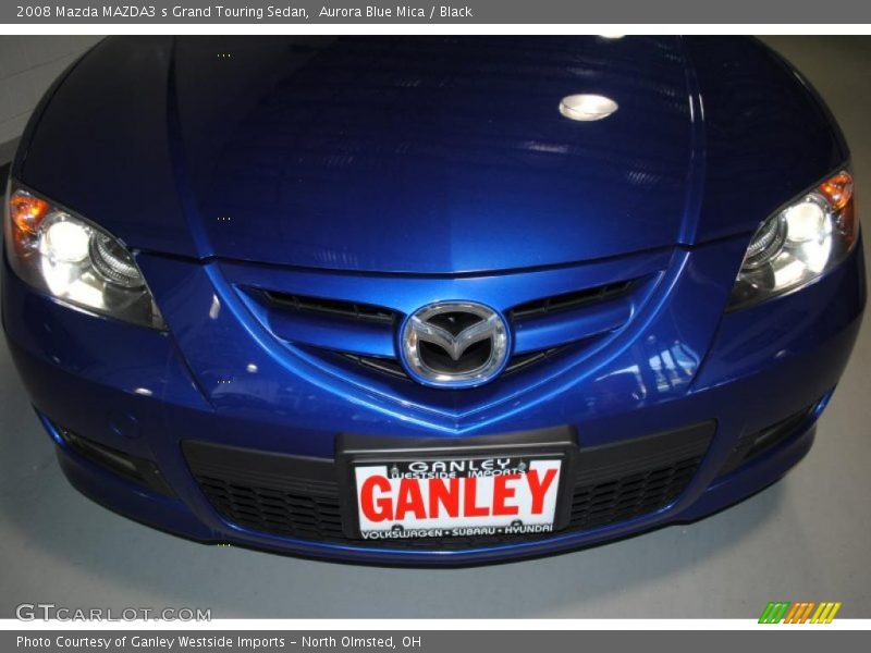 Aurora Blue Mica / Black 2008 Mazda MAZDA3 s Grand Touring Sedan