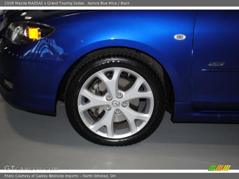 Aurora Blue Mica / Black 2008 Mazda MAZDA3 s Grand Touring Sedan