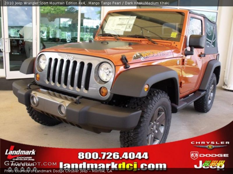 Mango Tango Pearl / Dark Khaki/Medium Khaki 2010 Jeep Wrangler Sport Mountain Edition 4x4