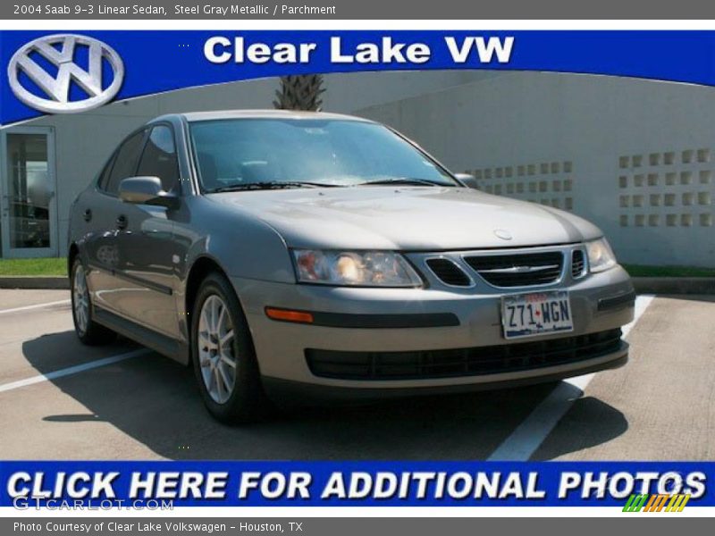 Steel Gray Metallic / Parchment 2004 Saab 9-3 Linear Sedan