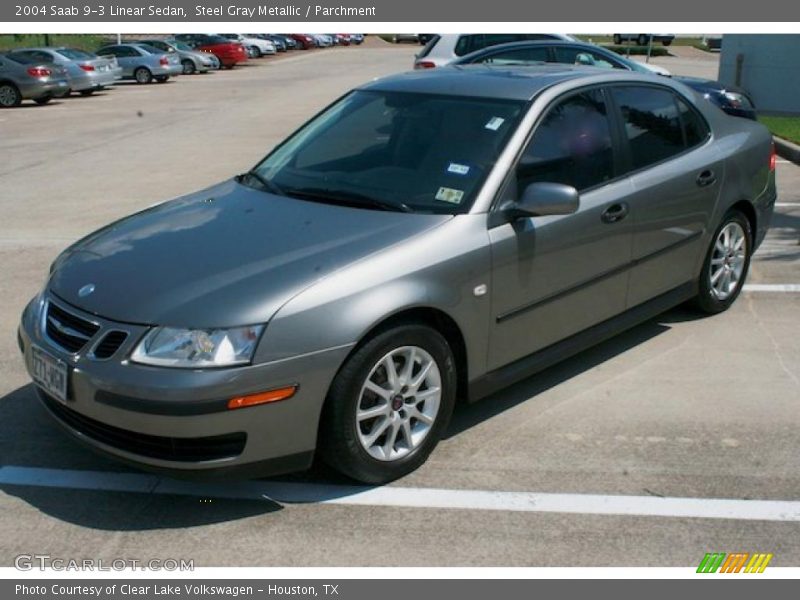 Steel Gray Metallic / Parchment 2004 Saab 9-3 Linear Sedan