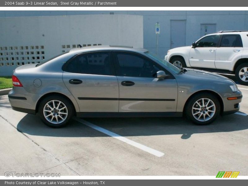 Steel Gray Metallic / Parchment 2004 Saab 9-3 Linear Sedan