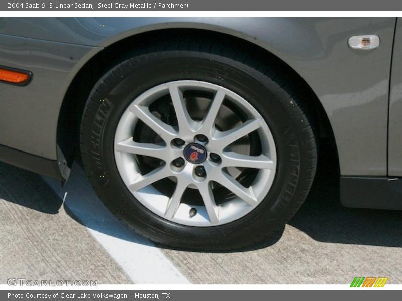Steel Gray Metallic / Parchment 2004 Saab 9-3 Linear Sedan