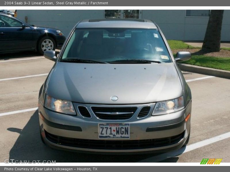 Steel Gray Metallic / Parchment 2004 Saab 9-3 Linear Sedan