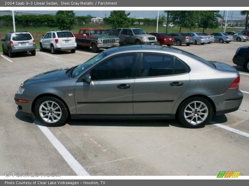 Steel Gray Metallic / Parchment 2004 Saab 9-3 Linear Sedan