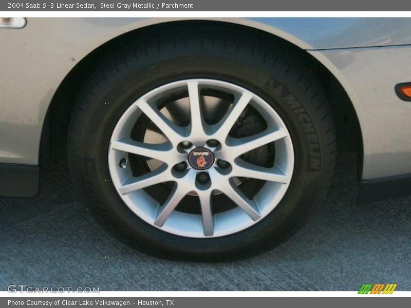 Steel Gray Metallic / Parchment 2004 Saab 9-3 Linear Sedan
