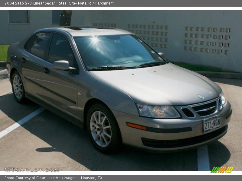 Steel Gray Metallic / Parchment 2004 Saab 9-3 Linear Sedan
