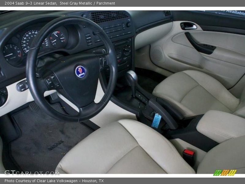 Steel Gray Metallic / Parchment 2004 Saab 9-3 Linear Sedan