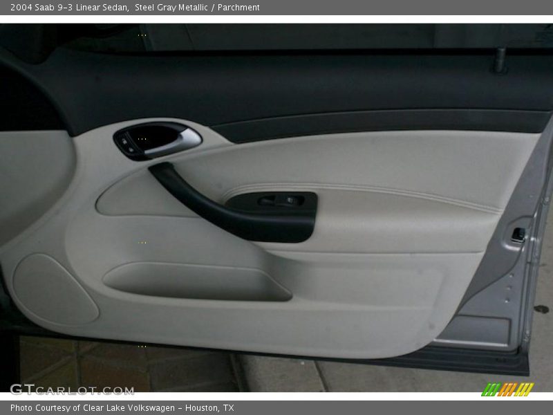 Steel Gray Metallic / Parchment 2004 Saab 9-3 Linear Sedan