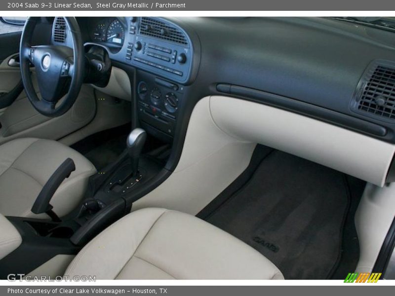 Steel Gray Metallic / Parchment 2004 Saab 9-3 Linear Sedan