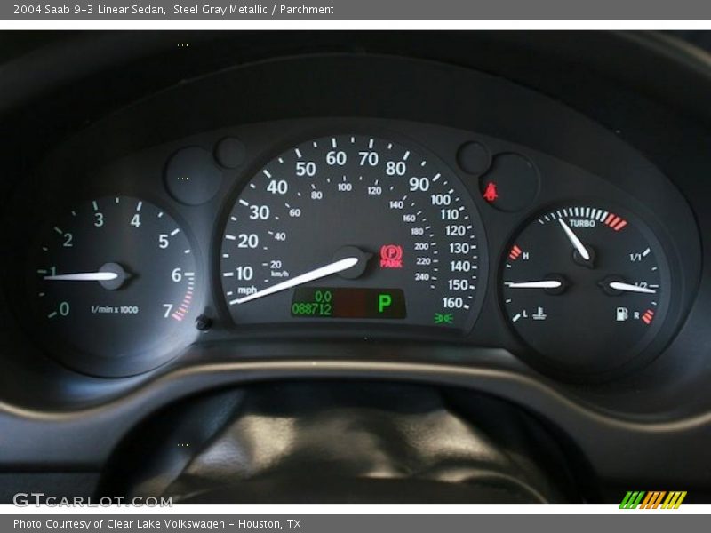 Steel Gray Metallic / Parchment 2004 Saab 9-3 Linear Sedan