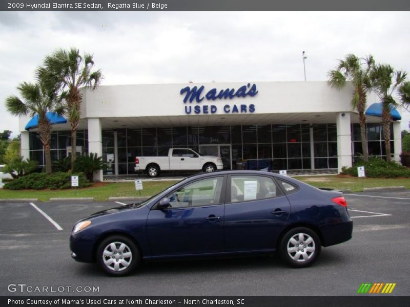 Regatta Blue / Beige 2009 Hyundai Elantra SE Sedan