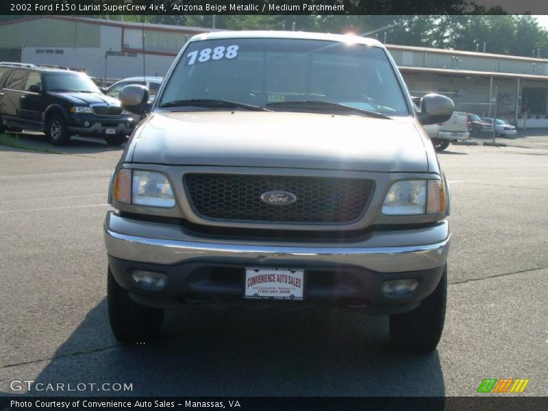 Arizona Beige Metallic / Medium Parchment 2002 Ford F150 Lariat SuperCrew 4x4