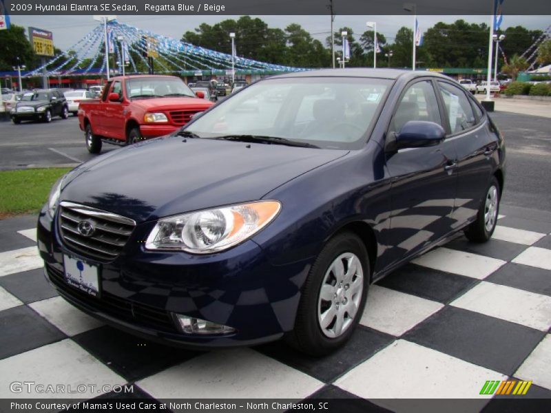Regatta Blue / Beige 2009 Hyundai Elantra SE Sedan