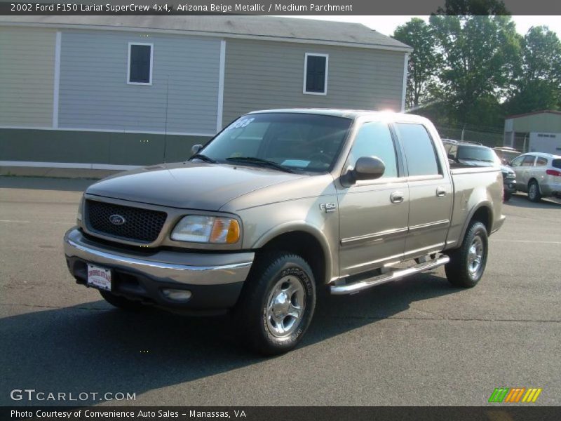 Arizona Beige Metallic / Medium Parchment 2002 Ford F150 Lariat SuperCrew 4x4