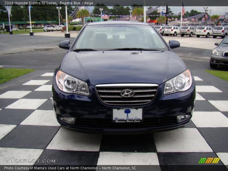 Regatta Blue / Beige 2009 Hyundai Elantra SE Sedan