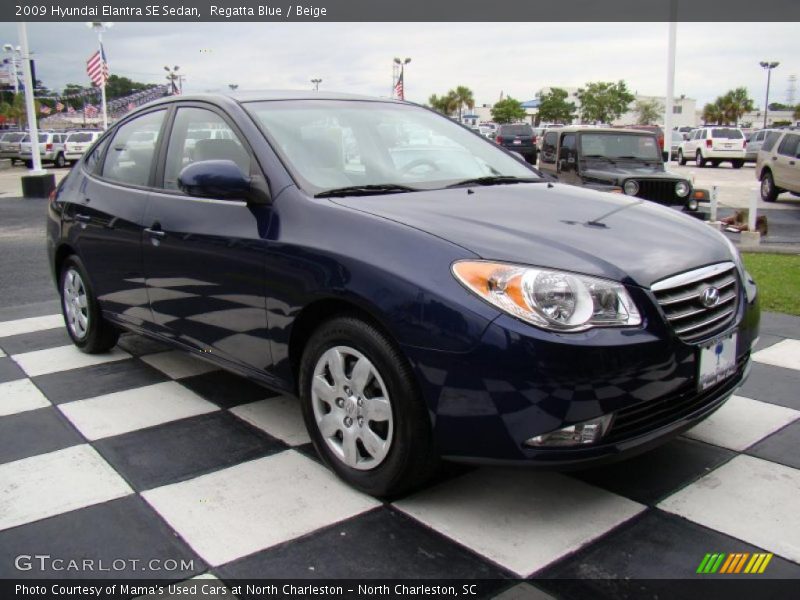 Regatta Blue / Beige 2009 Hyundai Elantra SE Sedan