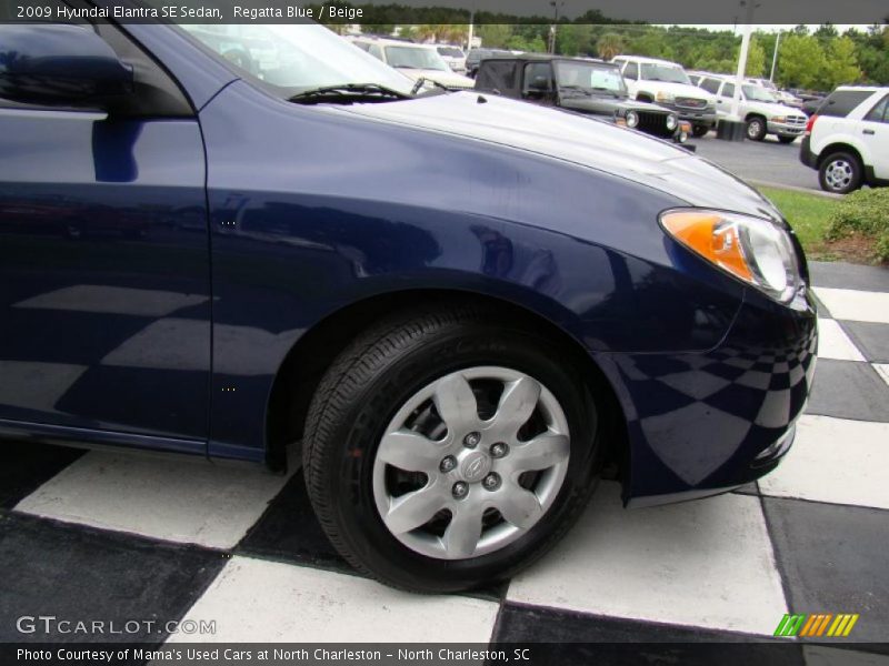 Regatta Blue / Beige 2009 Hyundai Elantra SE Sedan