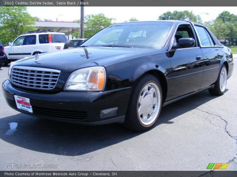 Sable Black / Black 2001 Cadillac DeVille Sedan