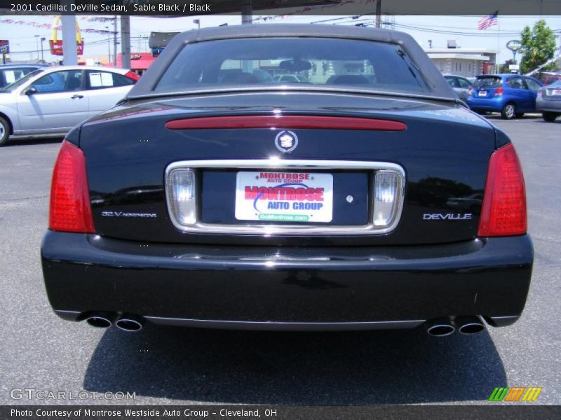 Sable Black / Black 2001 Cadillac DeVille Sedan