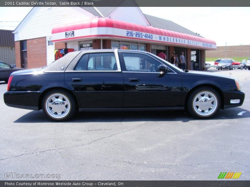 Sable Black / Black 2001 Cadillac DeVille Sedan