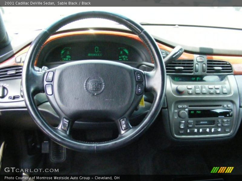 Sable Black / Black 2001 Cadillac DeVille Sedan
