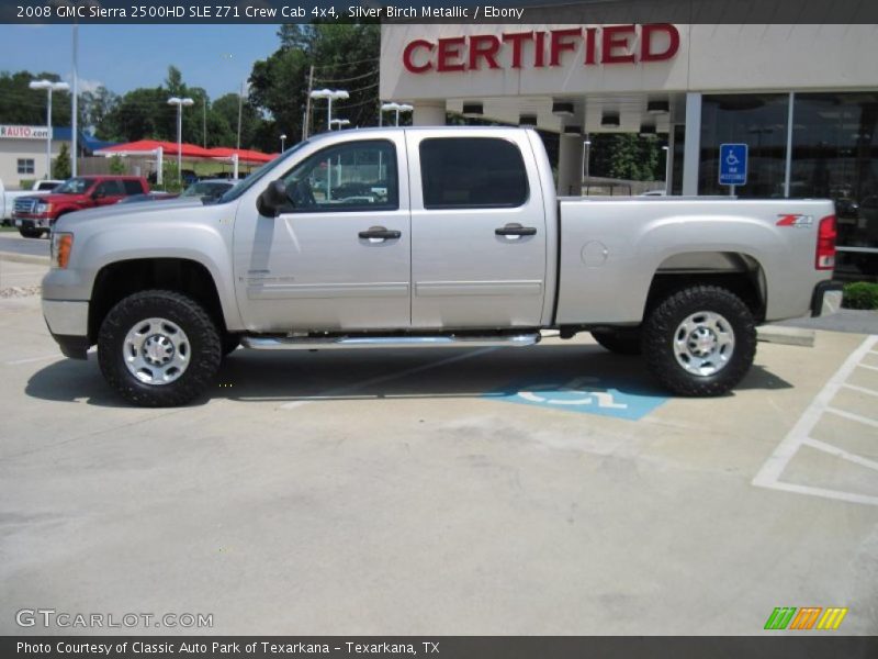 Silver Birch Metallic / Ebony 2008 GMC Sierra 2500HD SLE Z71 Crew Cab 4x4