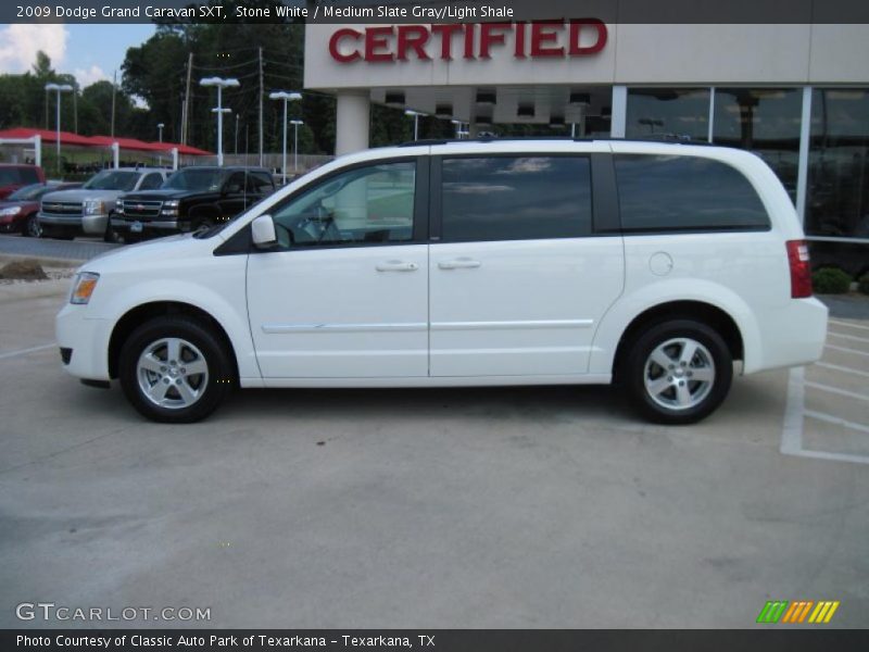 Stone White / Medium Slate Gray/Light Shale 2009 Dodge Grand Caravan SXT