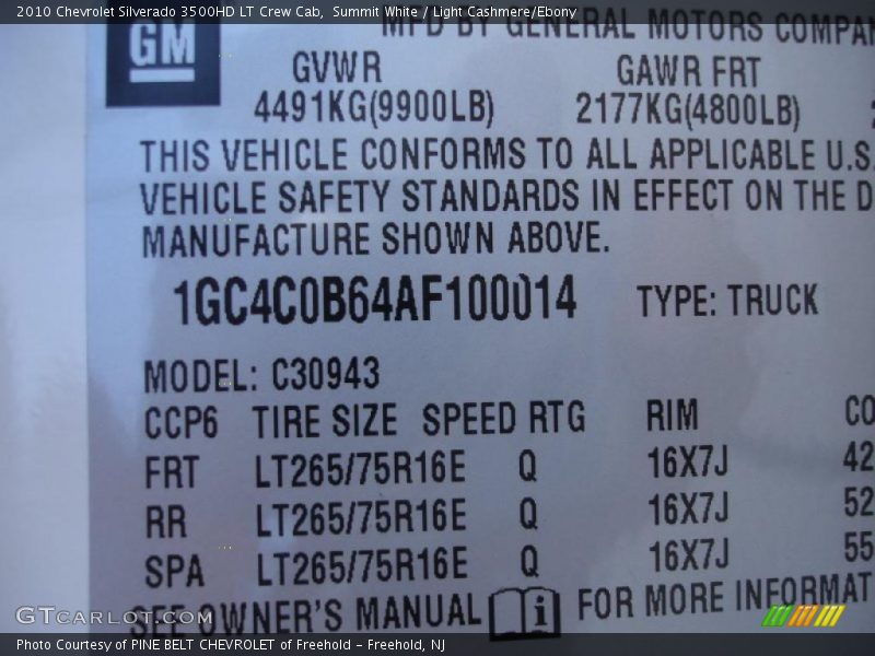 Summit White / Light Cashmere/Ebony 2010 Chevrolet Silverado 3500HD LT Crew Cab