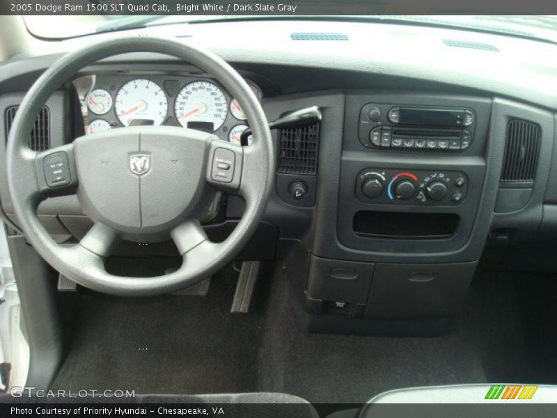 Bright White / Dark Slate Gray 2005 Dodge Ram 1500 SLT Quad Cab