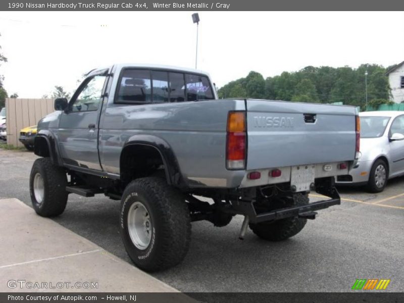 Winter Blue Metallic / Gray 1990 Nissan Hardbody Truck Regular Cab 4x4