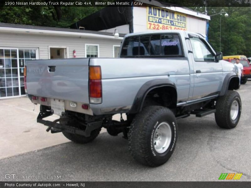 Winter Blue Metallic / Gray 1990 Nissan Hardbody Truck Regular Cab 4x4