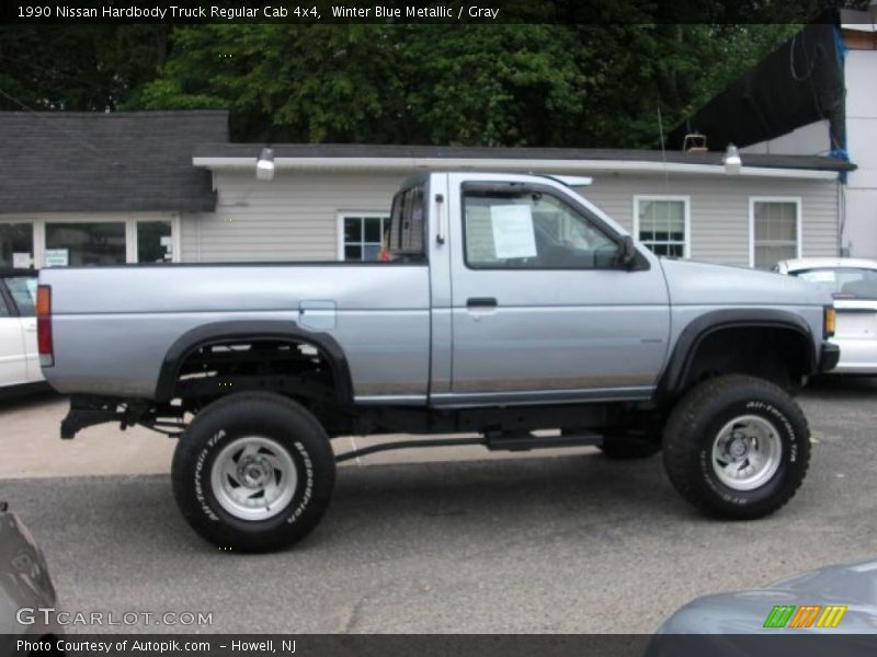 Winter Blue Metallic / Gray 1990 Nissan Hardbody Truck Regular Cab 4x4
