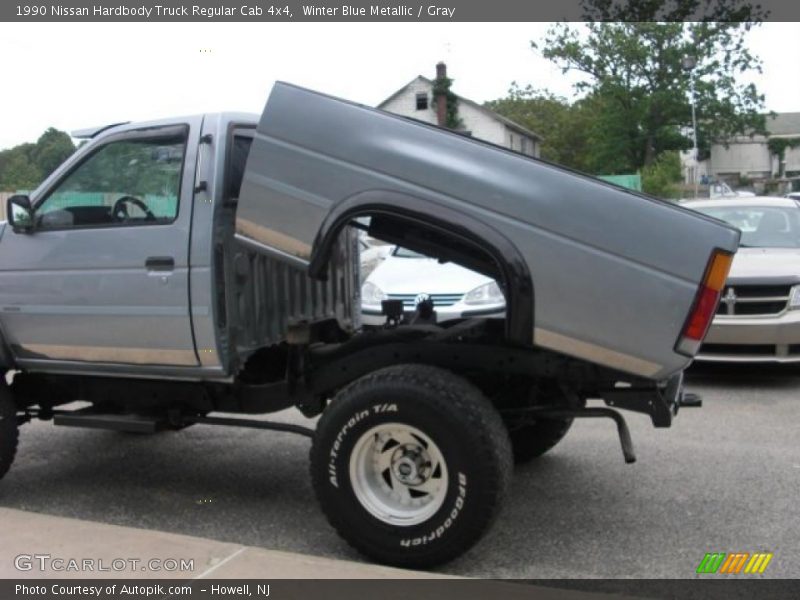 Winter Blue Metallic / Gray 1990 Nissan Hardbody Truck Regular Cab 4x4