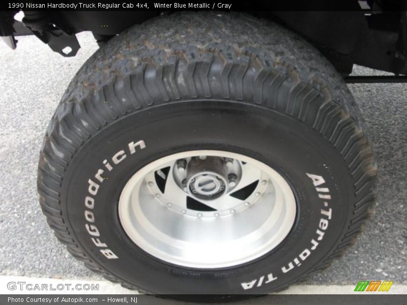 Winter Blue Metallic / Gray 1990 Nissan Hardbody Truck Regular Cab 4x4