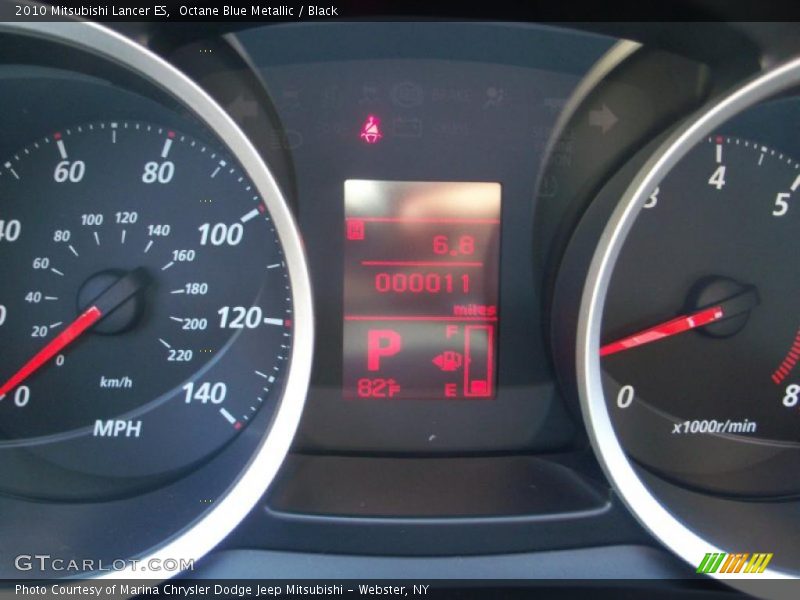 Octane Blue Metallic / Black 2010 Mitsubishi Lancer ES