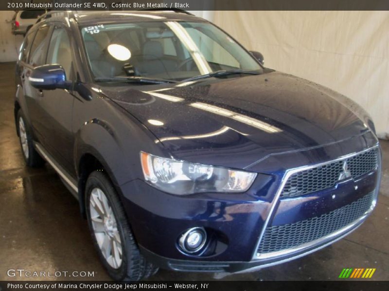 Cosmic Blue Metallic / Black 2010 Mitsubishi Outlander SE 4WD