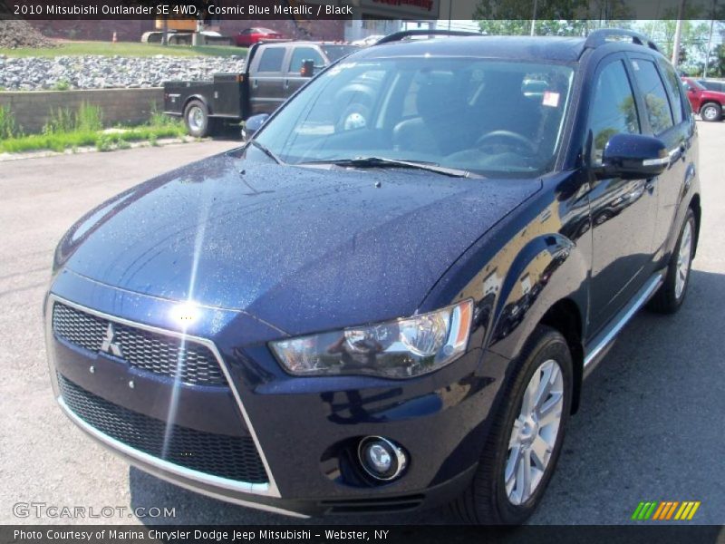 Cosmic Blue Metallic / Black 2010 Mitsubishi Outlander SE 4WD