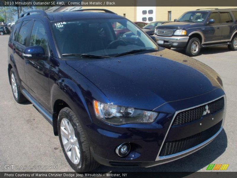 Cosmic Blue Metallic / Black 2010 Mitsubishi Outlander SE 4WD