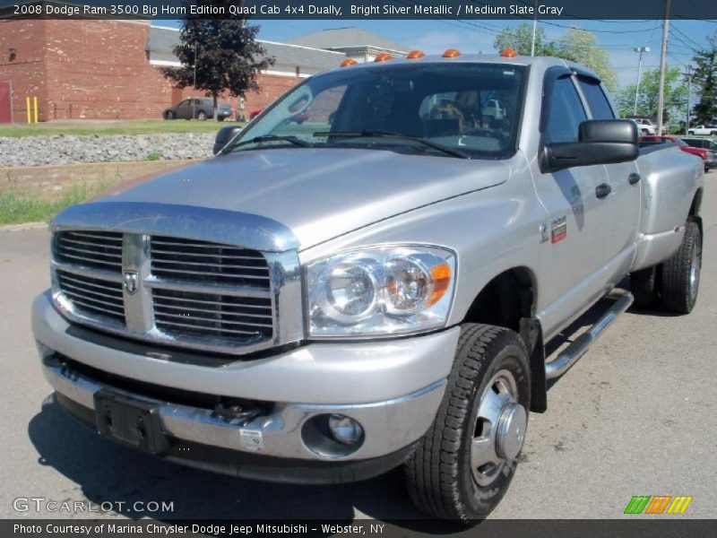 Bright Silver Metallic / Medium Slate Gray 2008 Dodge Ram 3500 Big Horn Edition Quad Cab 4x4 Dually