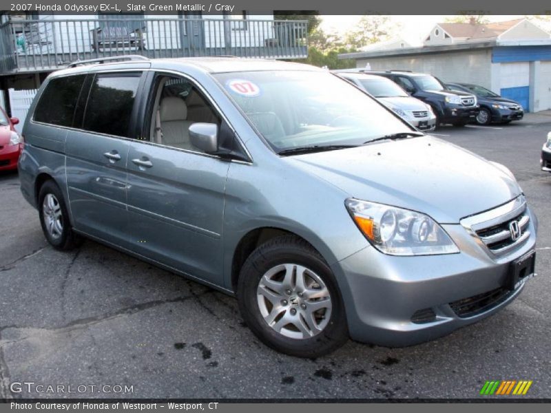 Slate Green Metallic / Gray 2007 Honda Odyssey EX-L