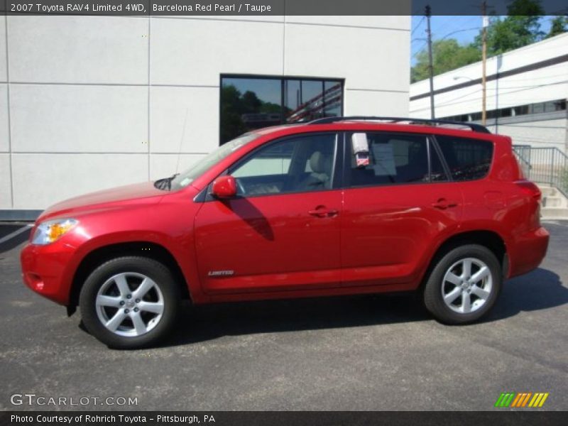 Barcelona Red Pearl / Taupe 2007 Toyota RAV4 Limited 4WD