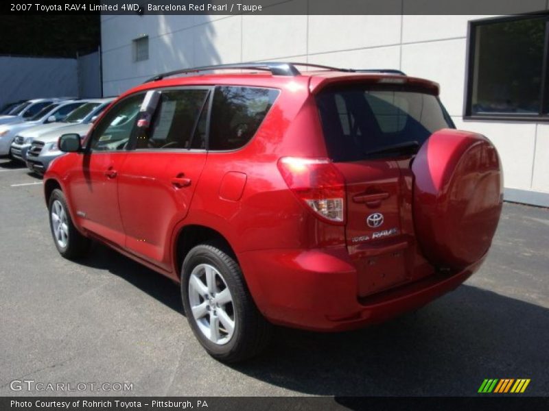 Barcelona Red Pearl / Taupe 2007 Toyota RAV4 Limited 4WD