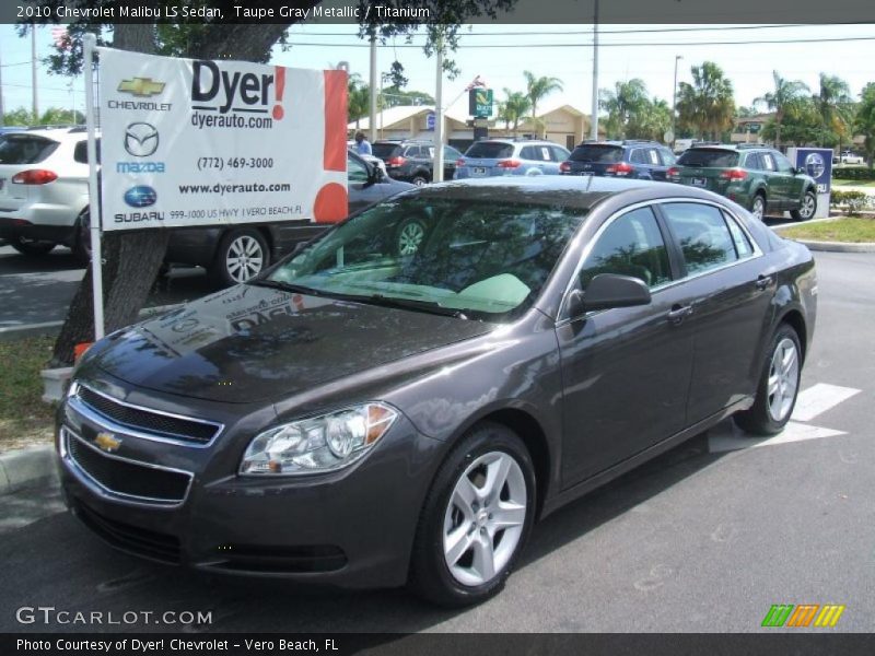 Taupe Gray Metallic / Titanium 2010 Chevrolet Malibu LS Sedan